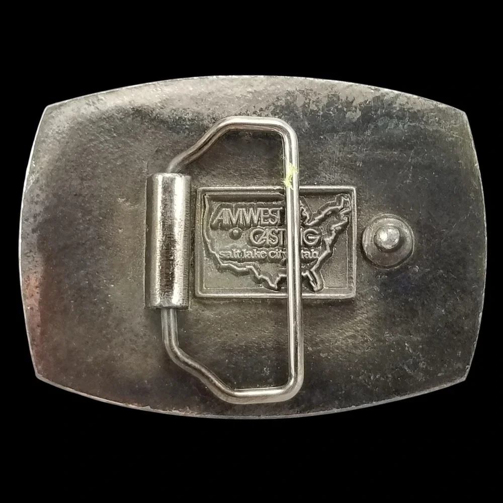 Amwest Casting Belt Buckle‎ - Norton Boyles Bros Collectible with Mountain Scene